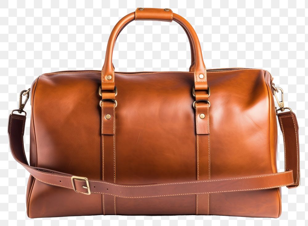 PNG Travel bag briefcase leather handbag. AI generated Image by rawpixel.