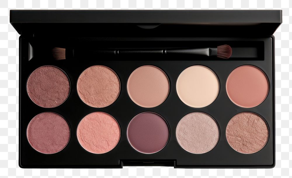 PNG Palette cosmetics white background arrangement. AI generated Image by rawpixel.