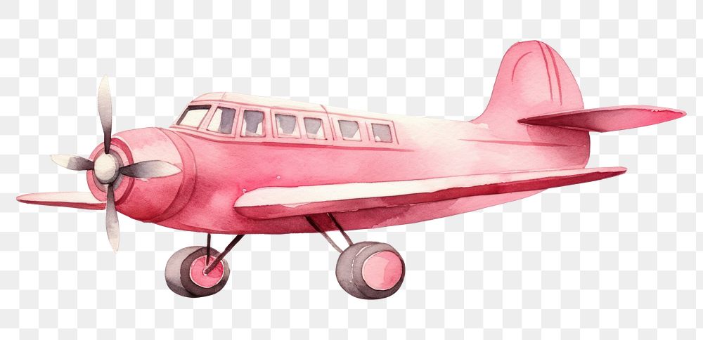 PNG Pink airplane cute propeller aircraft vehicle. AI generated Image by rawpixel.