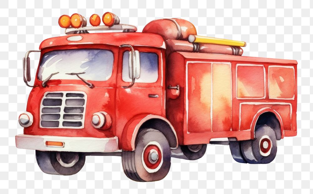 PNG Cute fire engine vehicle truck transportation. AI generated Image by rawpixel.