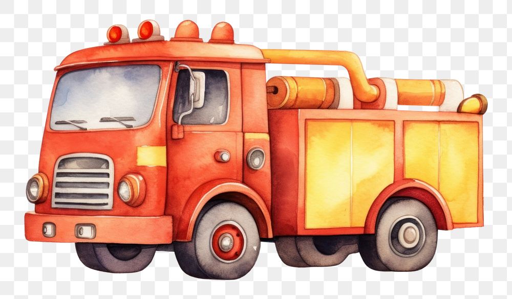 PNG Cute fire engine vehicle truck car. AI generated Image by rawpixel.