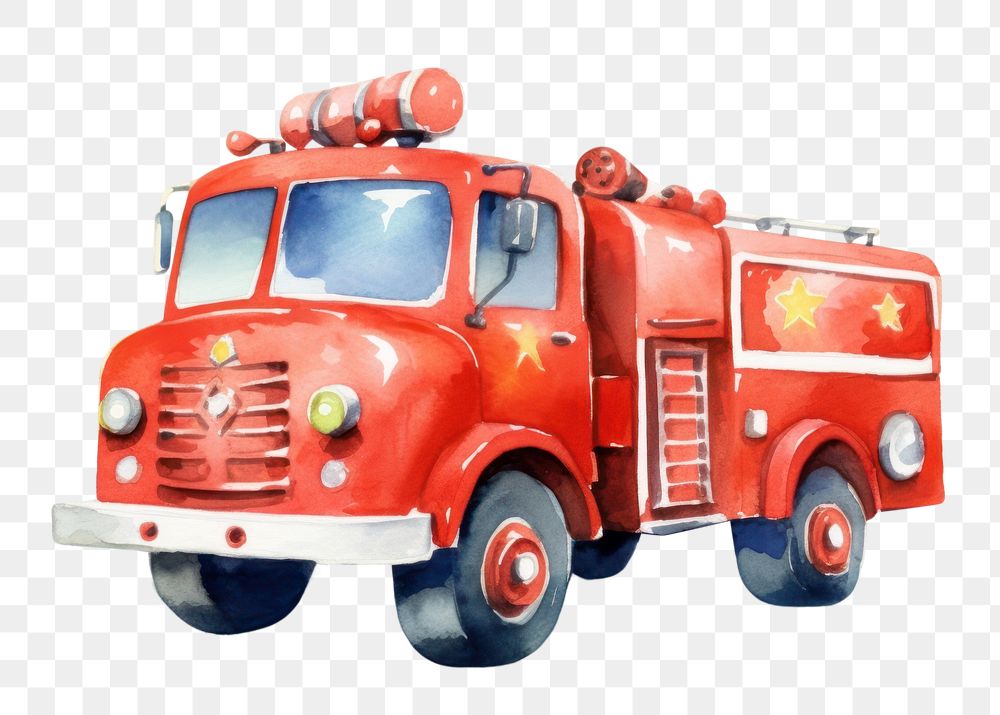 PNG Cute fire engine vehicle truck wheel. AI generated Image by rawpixel.
