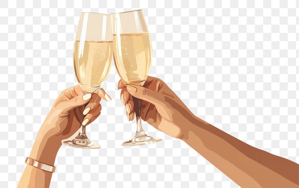 PNG Sparkling champagne glass holding drink. AI generated Image by rawpixel.