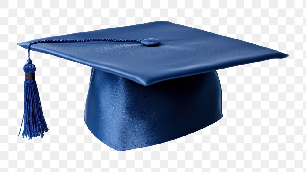 PNG Graduation hat blue white background intelligence. AI generated Image by rawpixel.