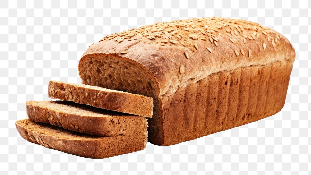 PNG Whole wheat bread food white background sourdough. AI generated Image by rawpixel.