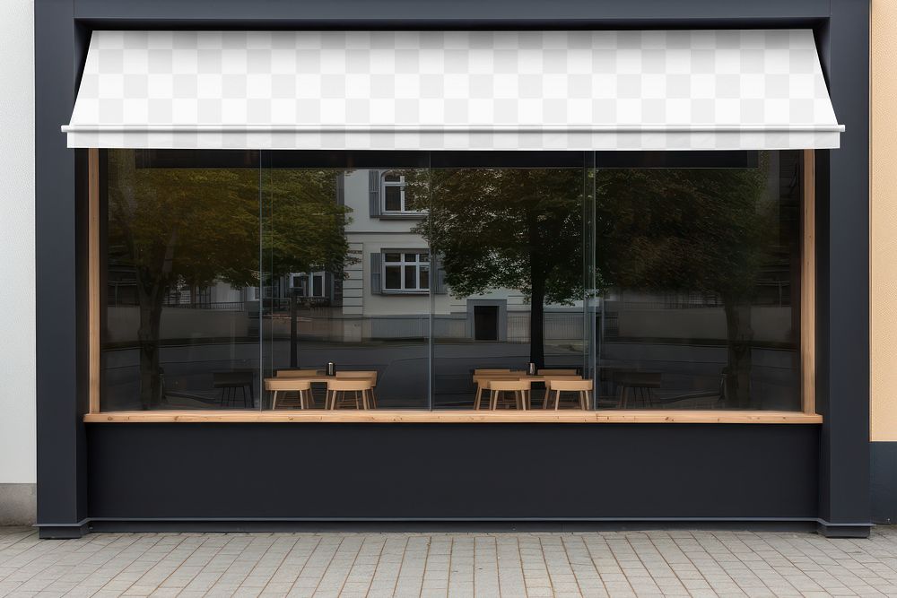 Cafe facade png mockup, transparent design