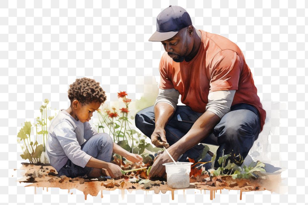 PNG Gardening outdoors adult togetherness. AI generated Image by rawpixel.