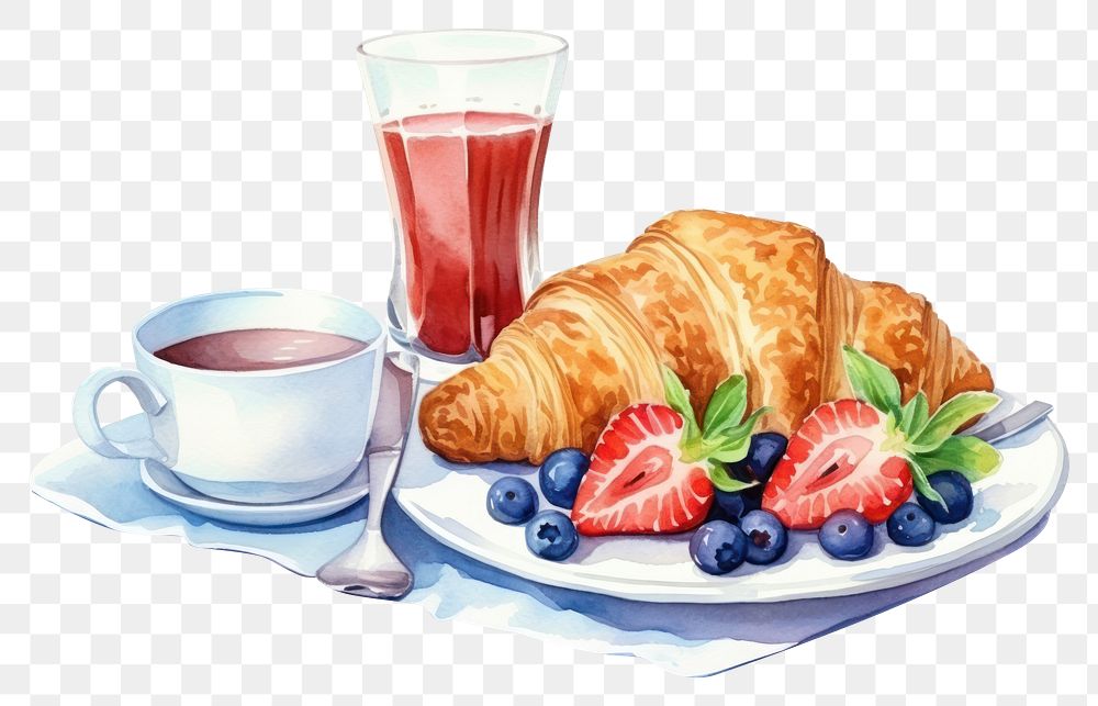 PNG Breakfast croissant dessert brunch. AI generated Image by rawpixel.