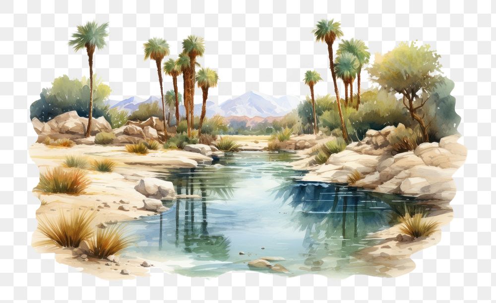 PNG Desert oasis wilderness landscape outdoors. AI generated Image by rawpixel.