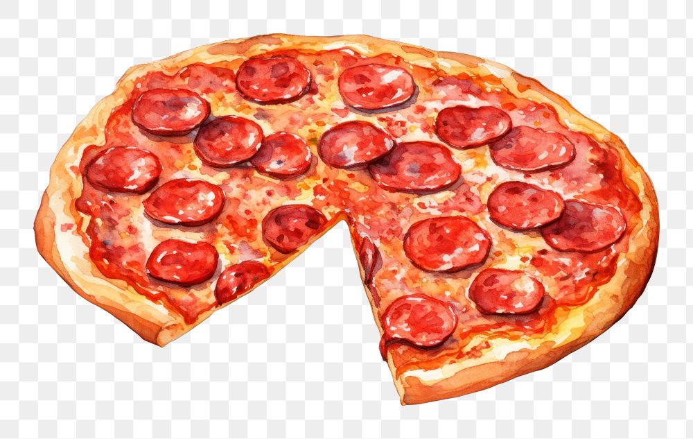 PNG Pepperoni pizza food freshness. AI generated Image by rawpixel.