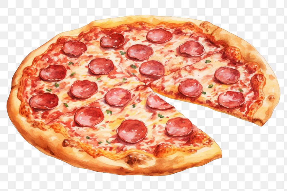 PNG Pepperoni pizza food freshness sausage. AI generated Image by rawpixel.