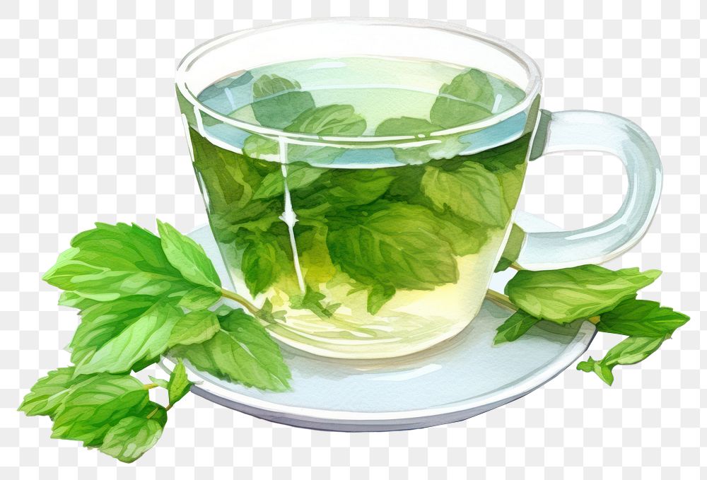 PNG Peppermint tea drink plant herbs. AI generated Image by rawpixel.