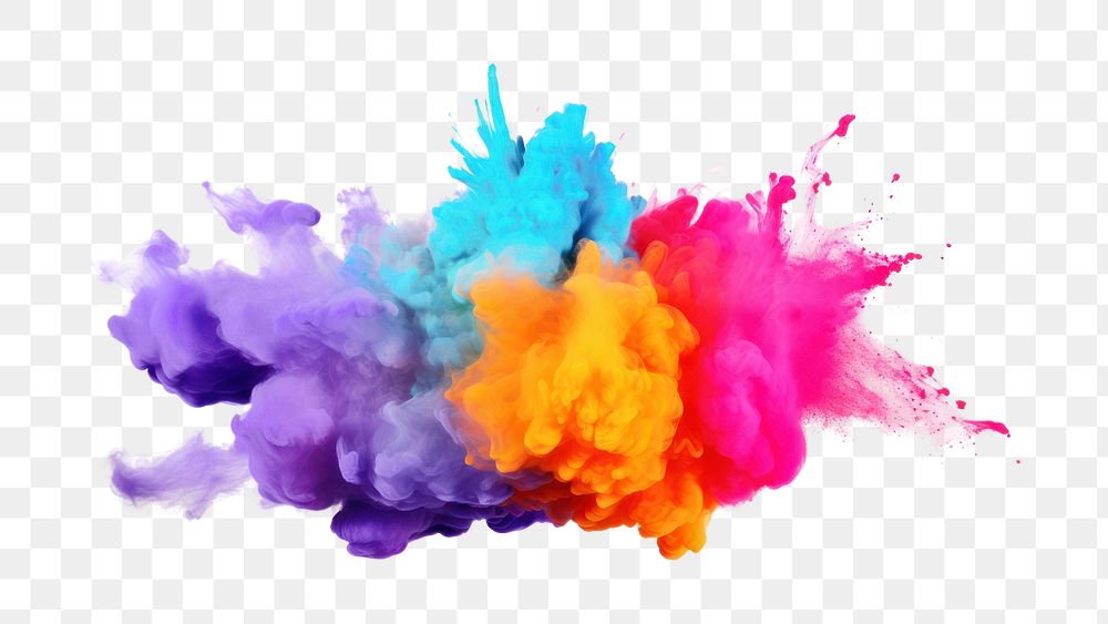 PNG Paint splash purple holi creativity. 