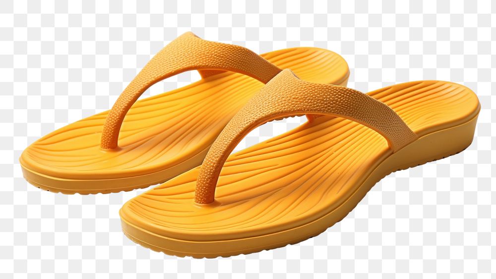 PNG Yellow flip flops flip-flops footwear pair. AI generated Image by rawpixel.