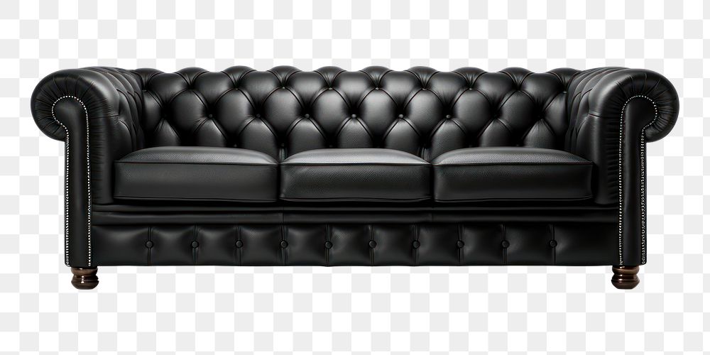 PNG Furniture black sofa white background. AI generated Image by rawpixel.