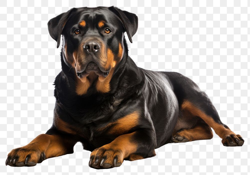 PNG Rottweiler sitting mammal animal