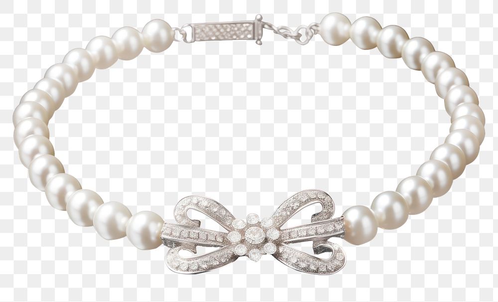 PNG Pearl necklace bracelet jewelry white