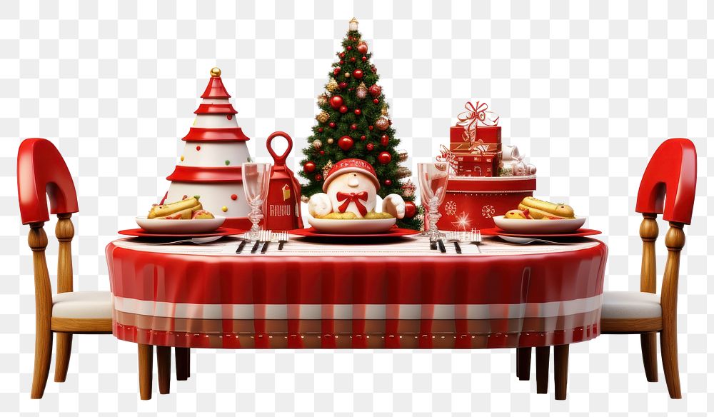 PNG Christmas dinner christmas furniture table. AI generated Image by rawpixel.