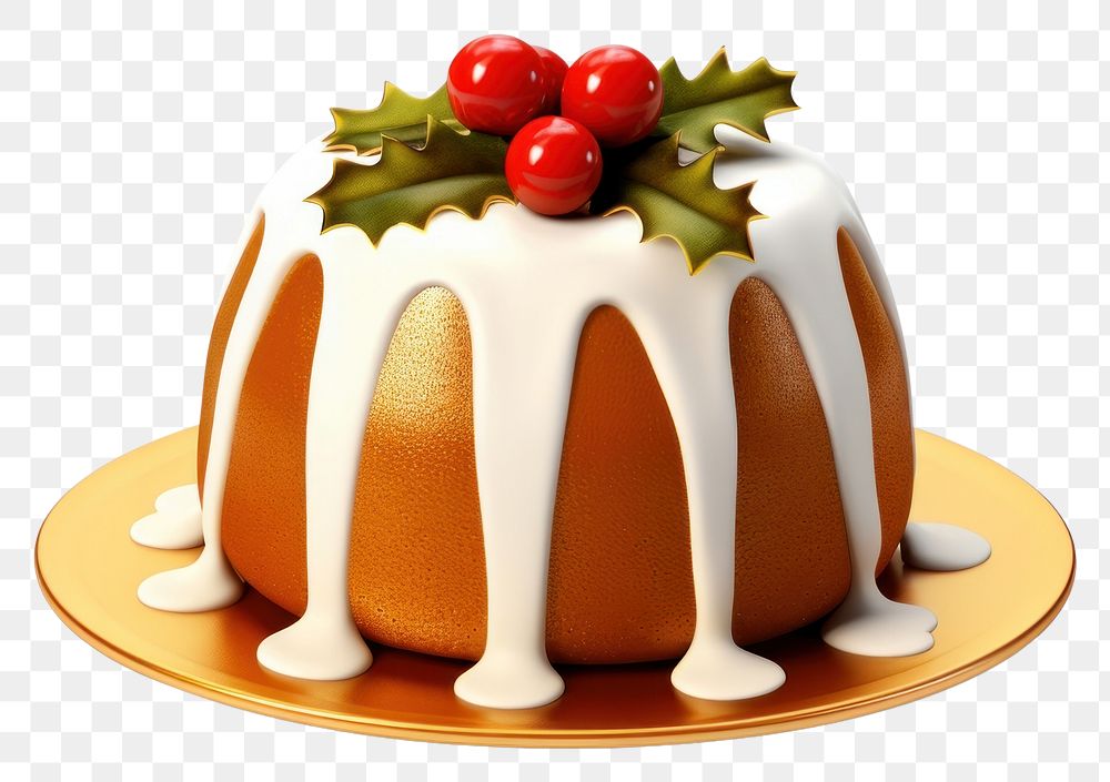 PNG Christmas fruit cake dessert icing food. AI generated Image by rawpixel.