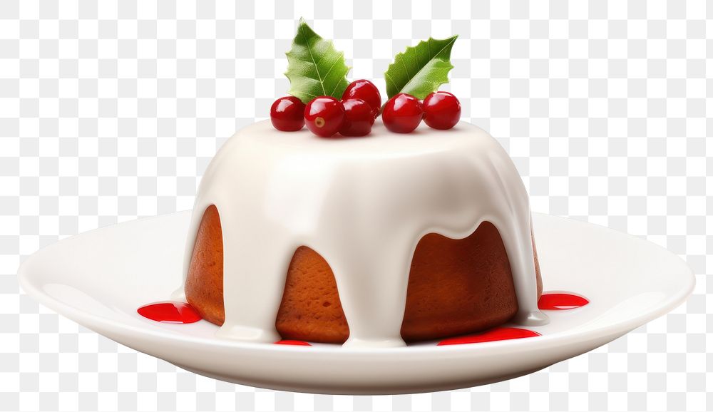 PNG Christmas fruit cake plate dessert pudding. 