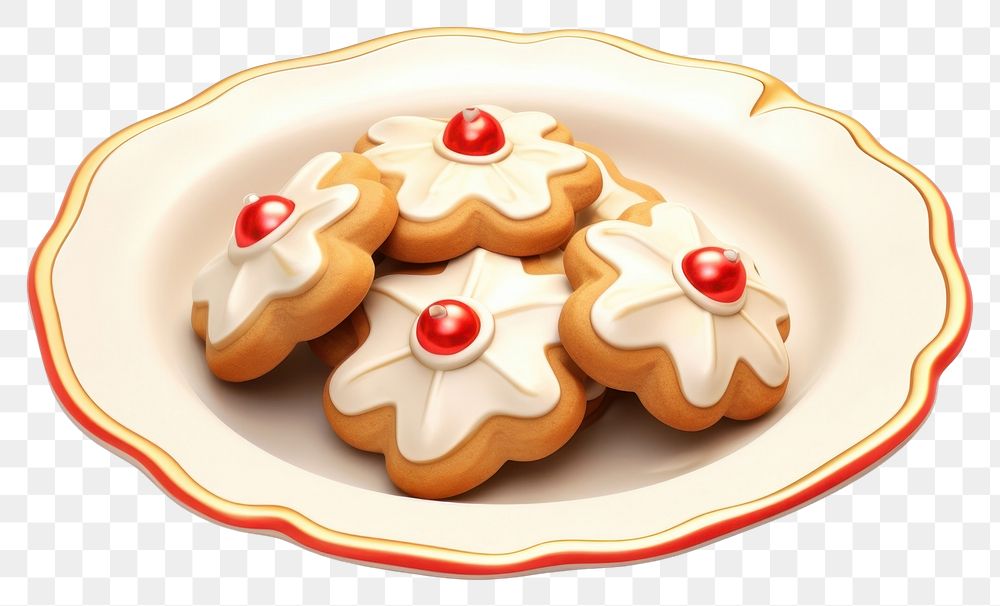 PNG Christmas cookie plate gingerbread christmas. AI generated Image by rawpixel.