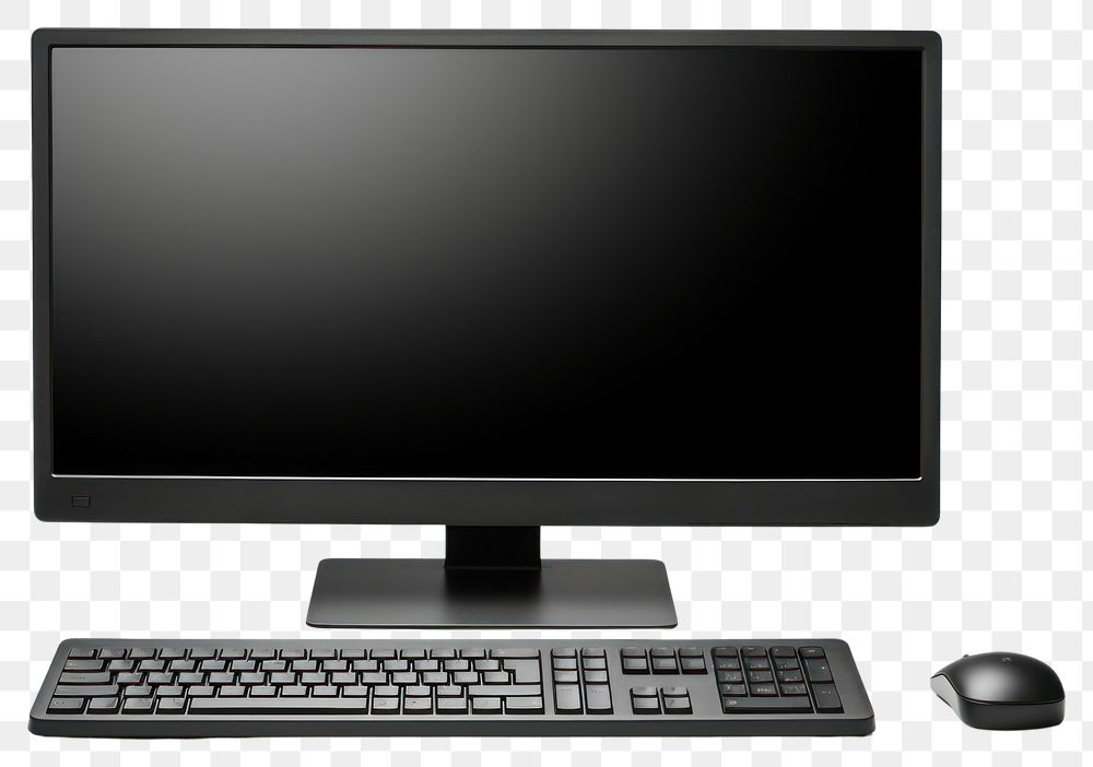 PNG Black computer screen keyboard monitor. AI generated Image by rawpixel.