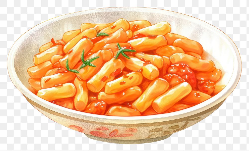 PNG Tteokbokki pasta food bowl. AI generated Image by rawpixel.