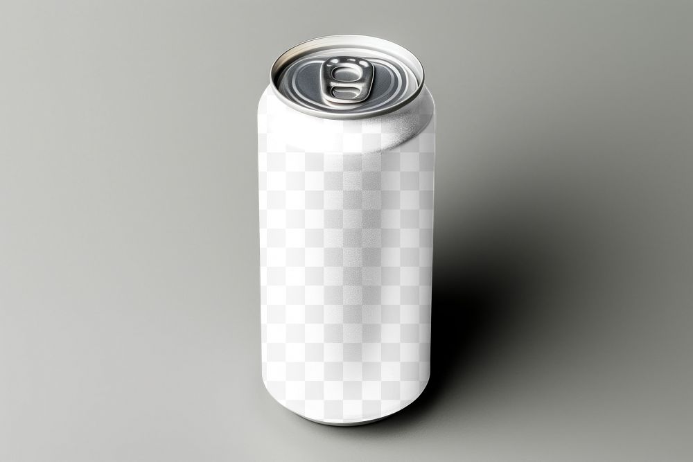 Soda can png mockup, transparent product packaging