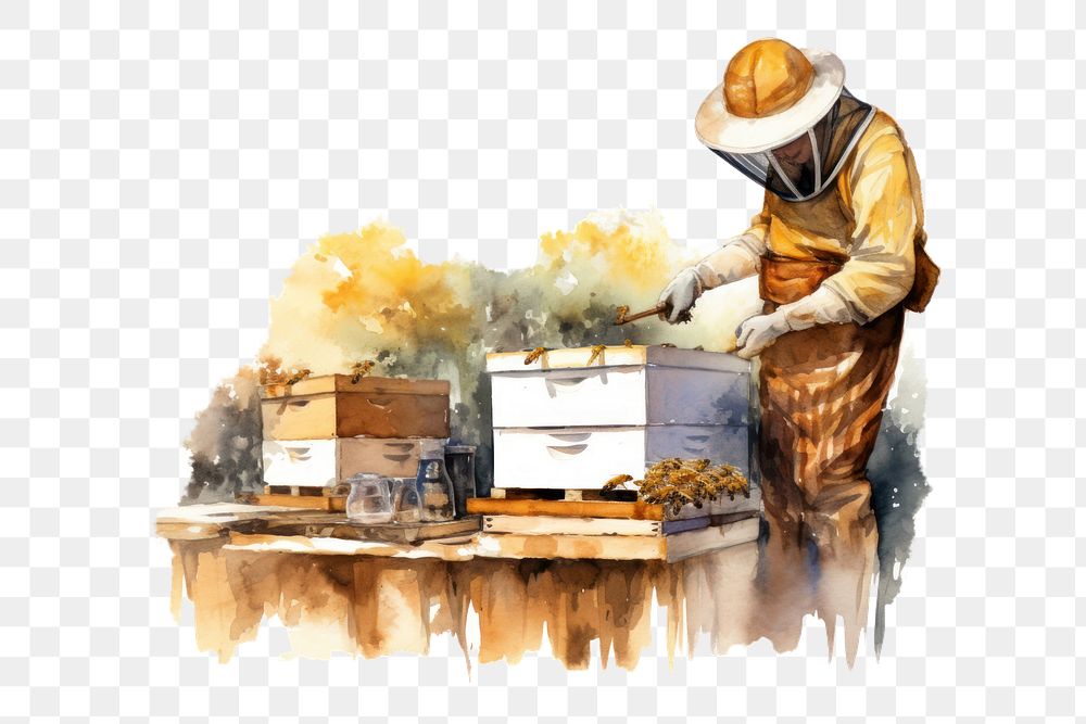 PNG Beekeeper insect apiary adult. AI generated Image by rawpixel.