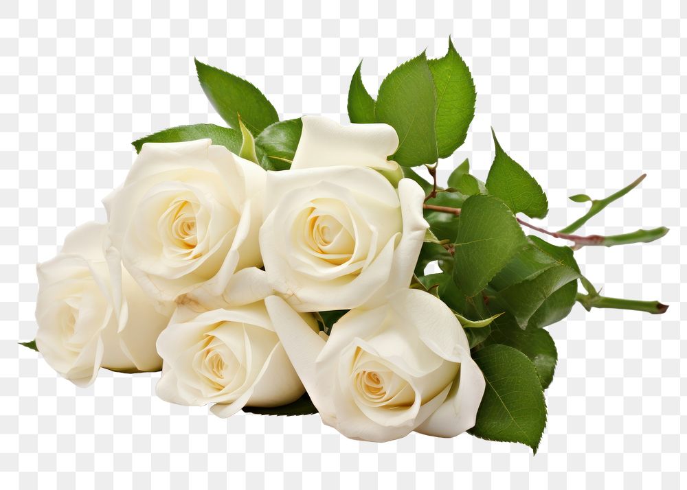 PNG White Rose bouquet rose flower plant. 