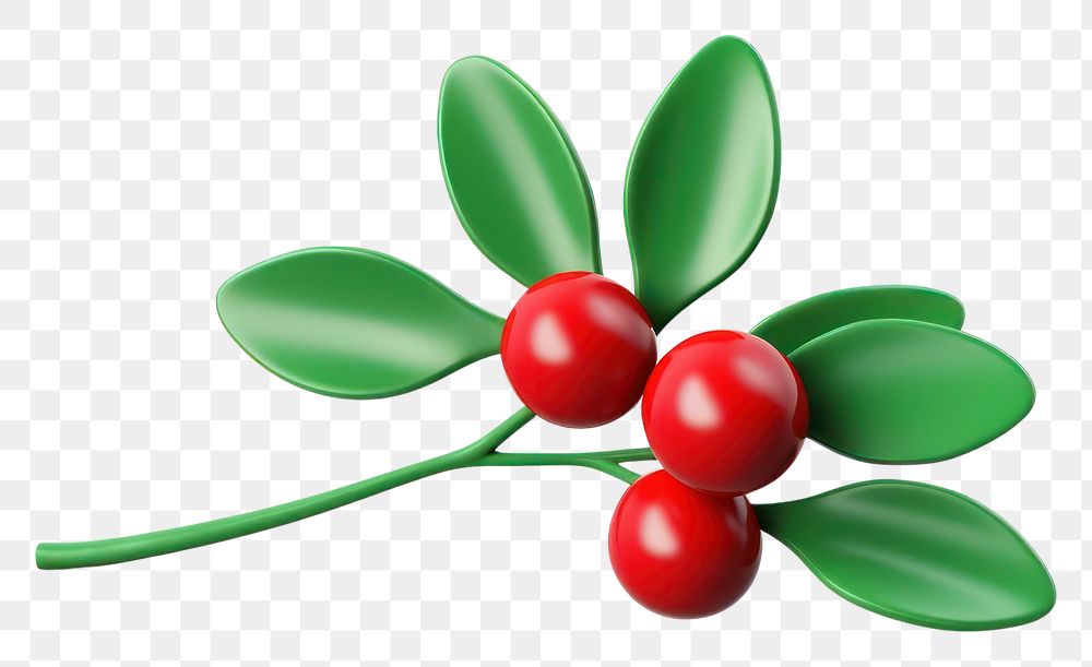 PNG Cartoon cherry fruit plant. 