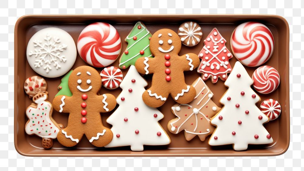 PNG Christmas cookies gingerbread decoration dessert. 