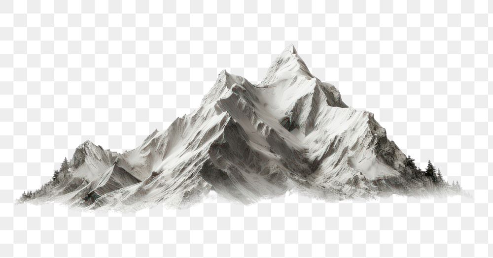 PNG Mountain nature white snow. AI generated Image by rawpixel.