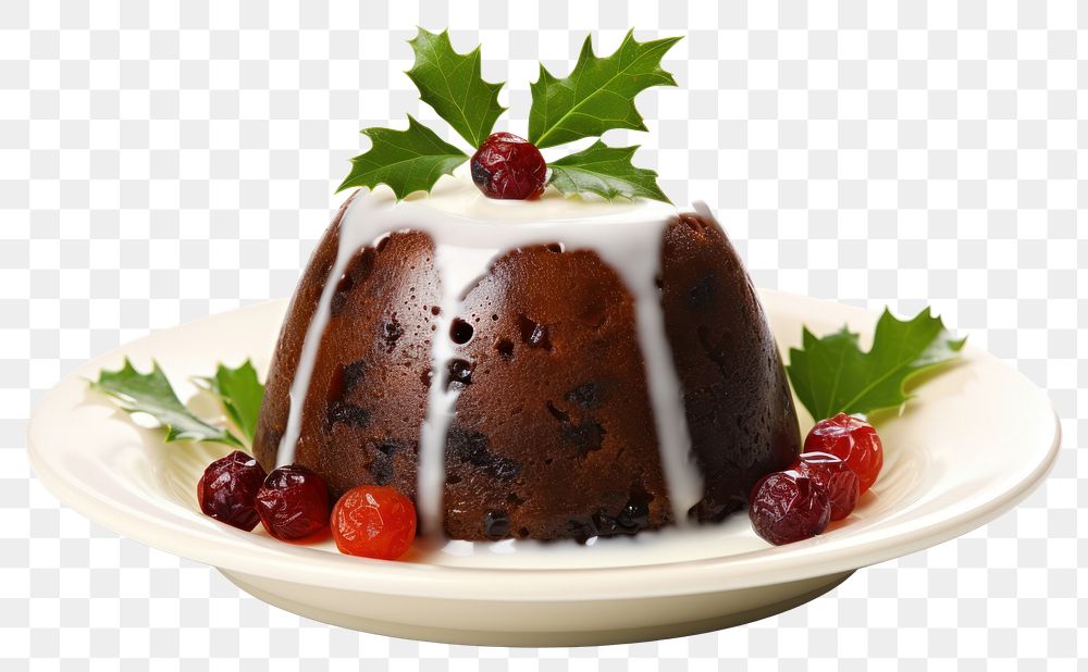 PNG Christmas pudding chocolate dessert fruit. AI generated Image by rawpixel.
