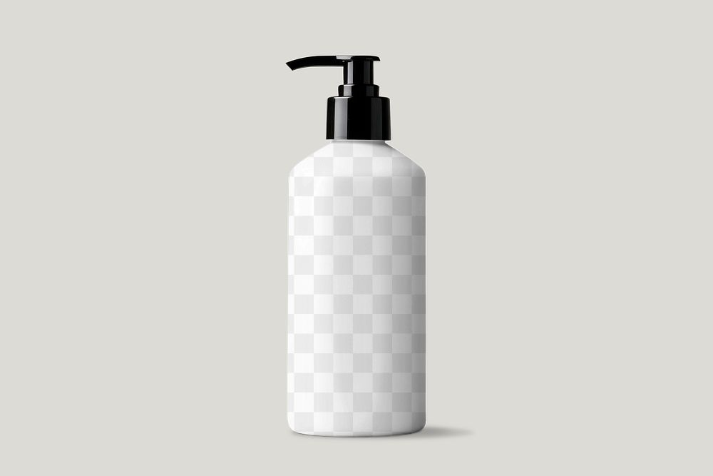 Lotion pump bottle png mockup, transparent product packaging