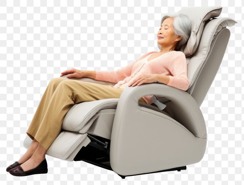 PNG Massage chair furniture armchair recliner. AI generated Image by rawpixel.