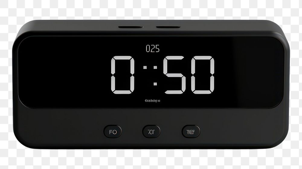 PNG Digital alarm clock electronics black multimedia. AI generated Image by rawpixel.