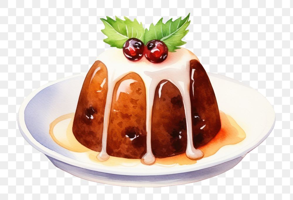 PNG Christmas pudding dessert plate food. AI generated Image by rawpixel.