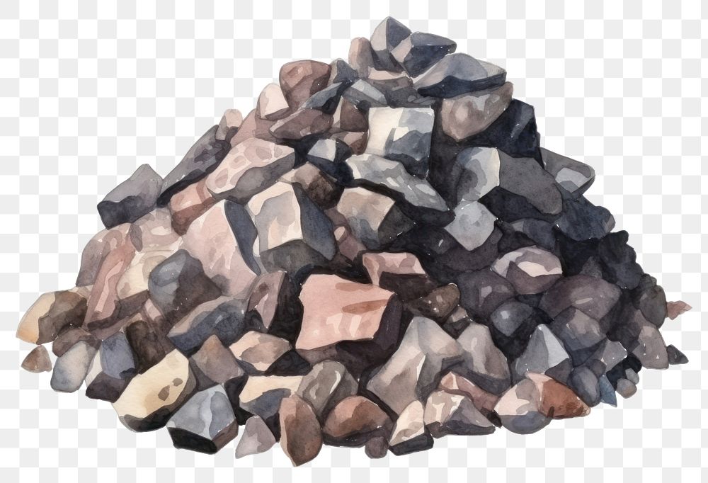 PNG  Gravel mineral rock white background. AI generated Image by rawpixel.