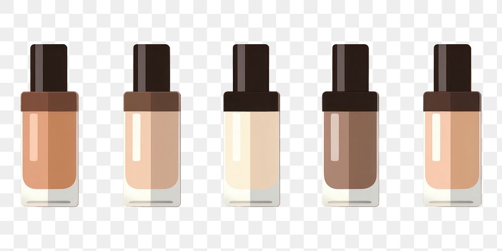 PNG Foundation bottles cosmetics container variation. AI generated Image by rawpixel.