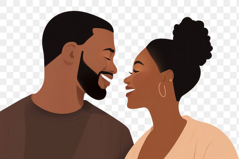 PNG Black couple smiling adult love. AI generated Image by rawpixel.