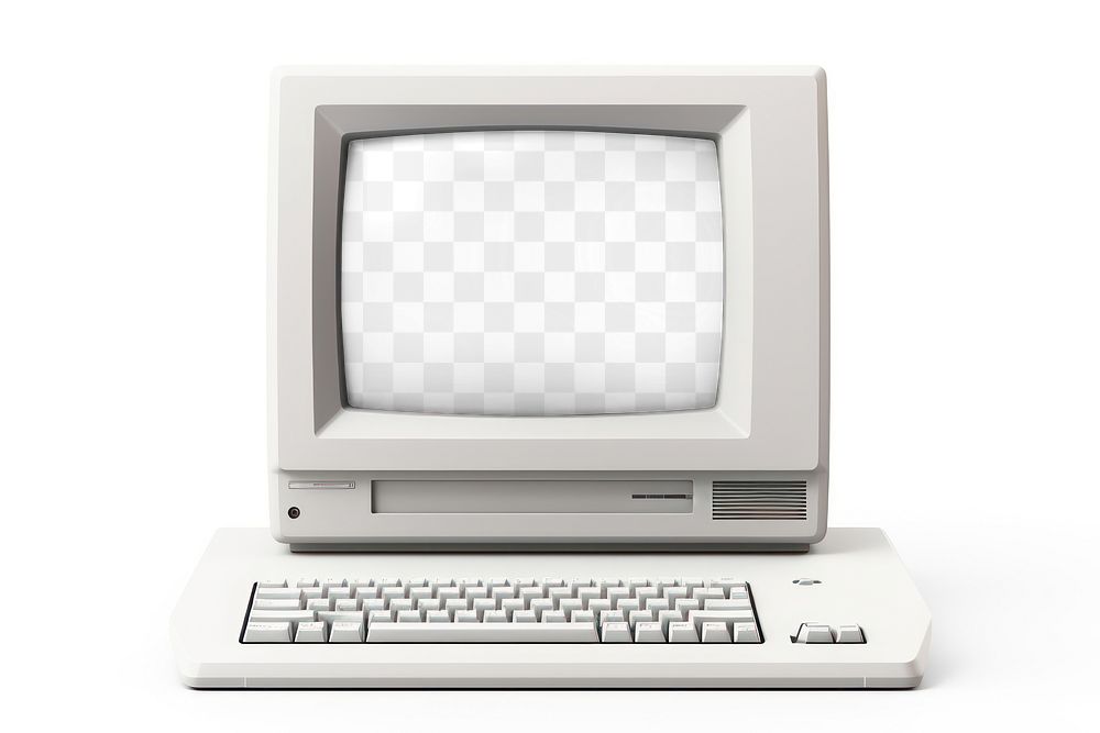 Retro computer screen png mockup, transparent design
