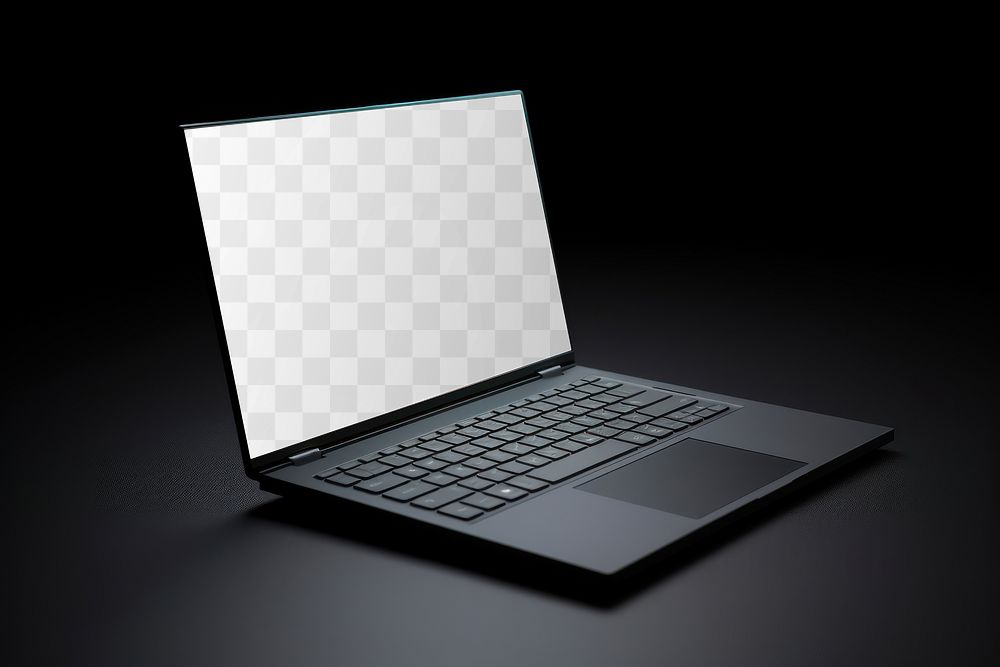 Laptop screen png mockup, transparent digital device