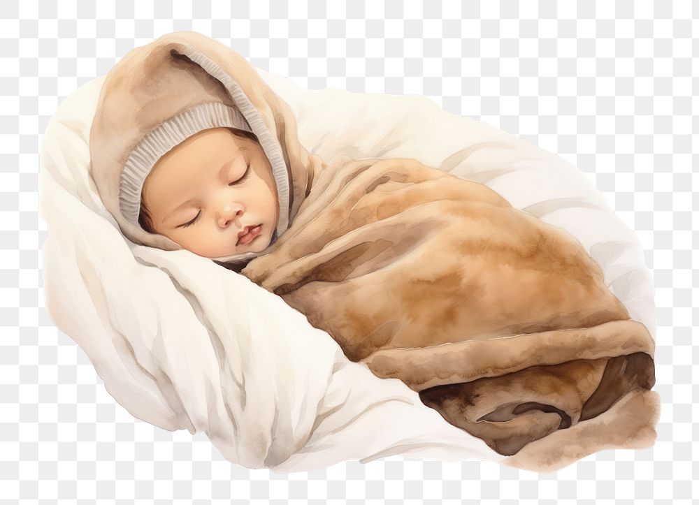 PNG Newborn kid sleeping blanket baby. 