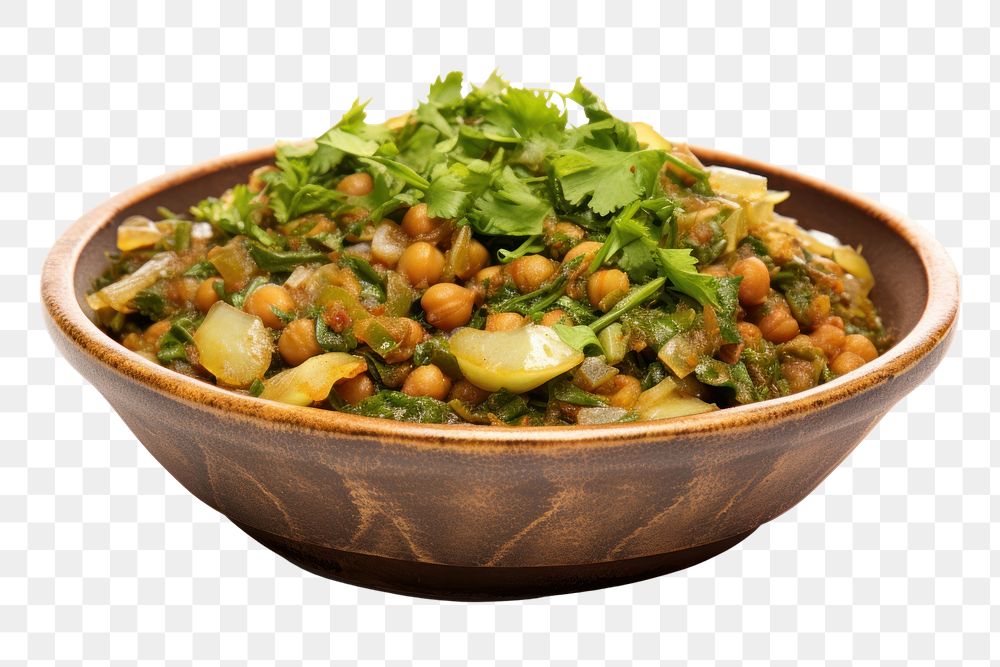 PNG  Gormet Sabzi plate food white background. AI generated Image by rawpixel.