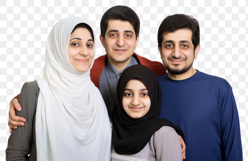 PNG  Iranian family smiling adult white background. AI generated Image by rawpixel.
