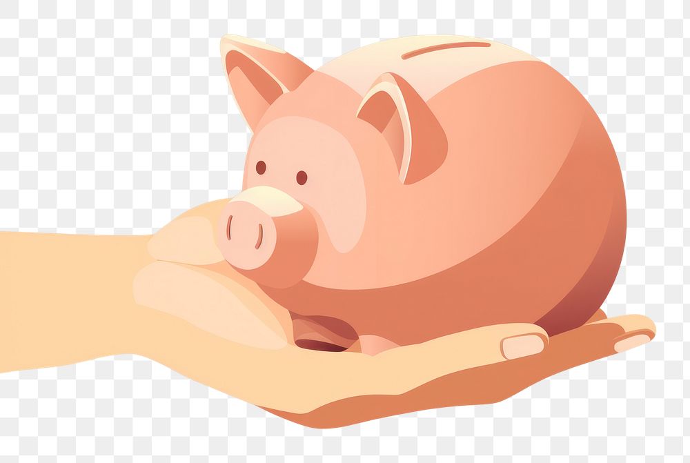 PNG Piggy bank holding hand investment. AI generated Image by rawpixel.