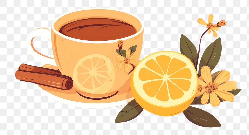 PNG Lemon tea coffee drink. AI generated Image by rawpixel.