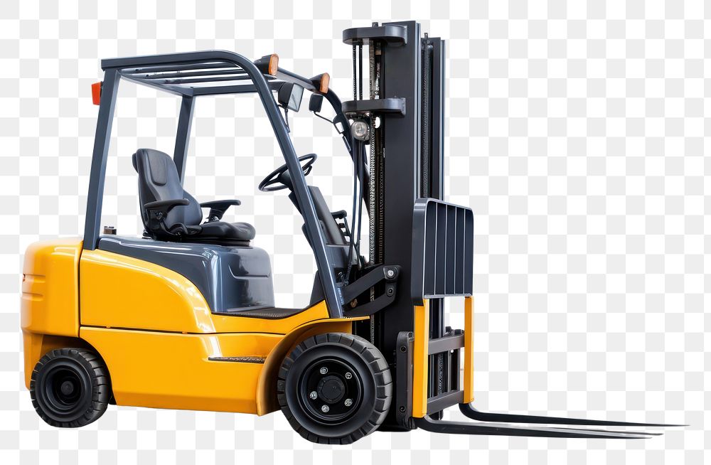 PNG Machinery forklift white background delivering equipment. AI generated Image by rawpixel.