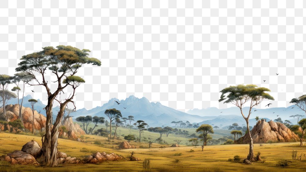 PNG  Madagascar land landscape grassland panoramic. AI generated Image by rawpixel.